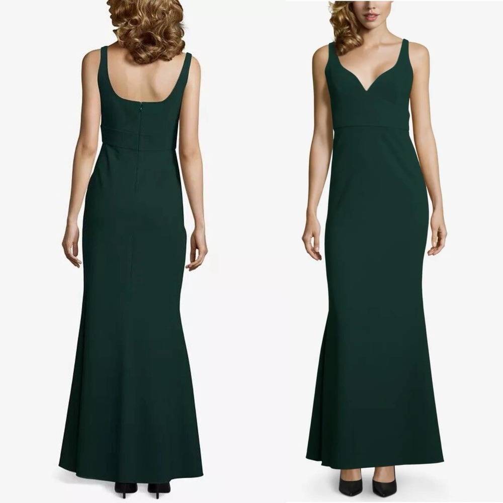 Betsy & Adam‎ Pine Green Sleeveless V-neck Formal Dress Size 8
